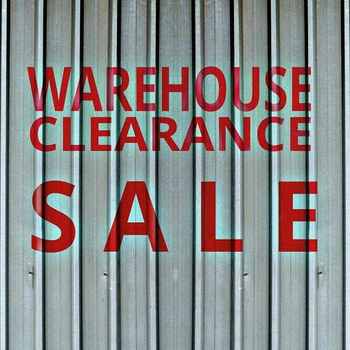 WAREHOUSE CLEARANCE-  UP TO 60% OFF
